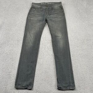 Billabong Jeans Mens 31 Grey Denim Straight Leg Faded Whiskered Casual Cotton